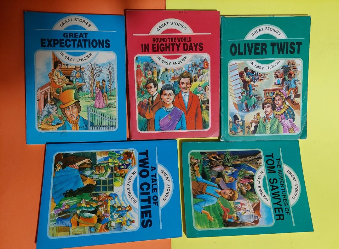 kids' book bundle (Category: Children's Books) located in Antipolo. Submitted by cychiyo (Listing ID 1294718010, Image 1). Description: 5 books for 250 only Easy English clear print classic stories abridged, for kids (also for adults who just want the abridged version) best price posted payment via GCash.