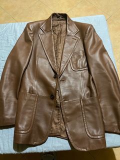 leather jacket gucci