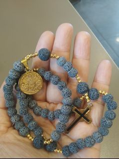 Made in Vatican Rome beautiful blue coral beads rosary