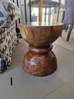 Natural Acacia Wood Stool / Side Table