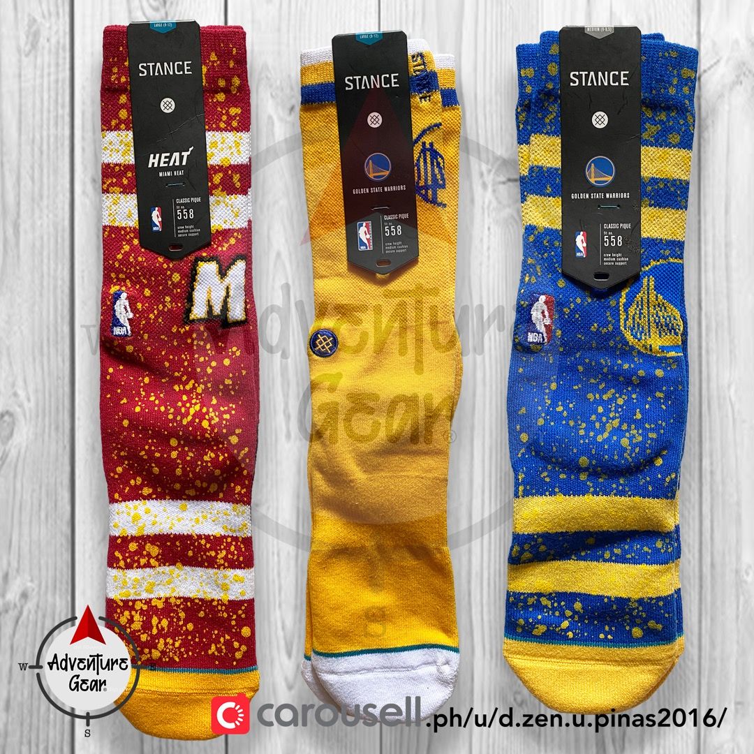 Original STANCE Basketball Socks -NBA (Category: Activewear) located in San Mateo. Submitted by adventure.gear.ph (Listing ID 283494611, Image 2). Description: STANCE NBA Socks Original P550 pair Original Stance Basketball Socks 1. GOLDEN STATE WARRIORS Yellow - Large 2. GOLDEN STATE WARRIORS Blue - Medium 3. MIAMI HEAT Red - Large.