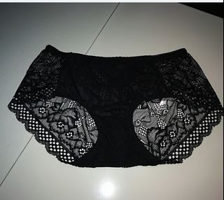 Plus Cherry Print Lace Trim Panty