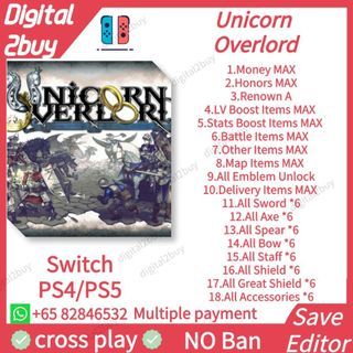 PS5 PS4 Switch Unicorn Overlord Save Editor Unicorn Overlord Save Modding Unicorn Overlord Cheats Mods