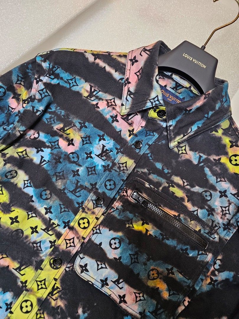 louis vuitton blue tie dye shirt