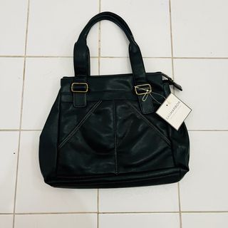 Black leather hand bag