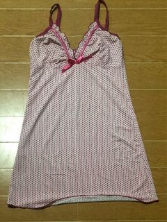 Satin pink and white hearts night gown/dress