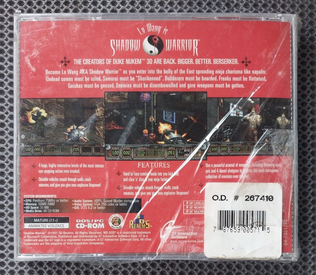 SHADOW WARRIOR (SEALD) CD-ROM PC GAME WINDOWS 95 (Category: PlayStation) located in Balagtas. Submitted by maka_lumang.gamit77 (Listing ID 1294675936, Image 2). Description: we Do lalamove or J&T.