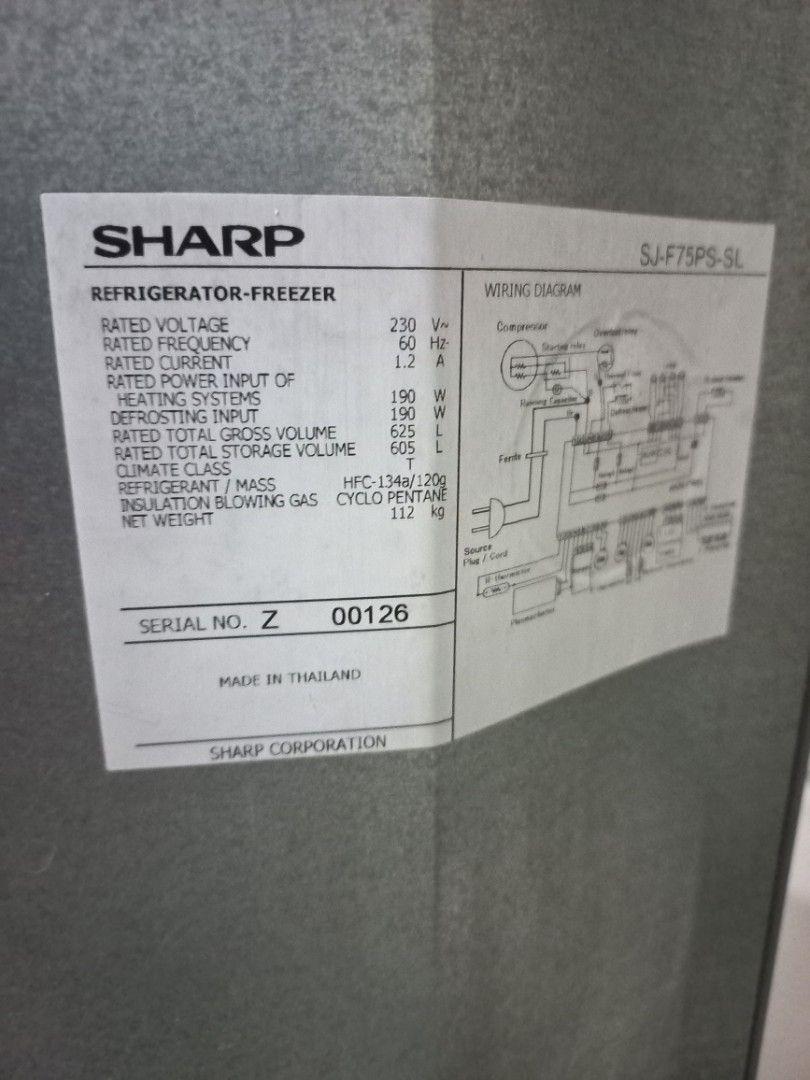 Sharp Refrigerator and Freezer (Category: Refrigerators and Freezers) located in Quezon City. Submitted by goldenmomma (Listing ID 1294767194, Image 2). Description: Sharp Frost Free French Door / 4 Door Size : Height: 7Ft Width: 35in Depth: 32in Working Location : Commonwealth RFS : upgrade.