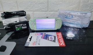 Sony PlayStation Portable Slim Mint-Green/Lavender-Purple Combo 64GB CFW 6.61 PRO-C Infinity² Full of Games Bundle