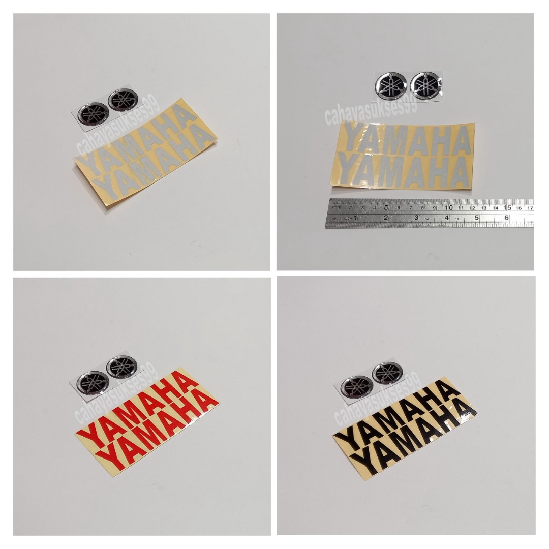 Sticker Yamaha Timbul Logo Bulat Stiker Tangki Motor Yamaha hitam merah ...