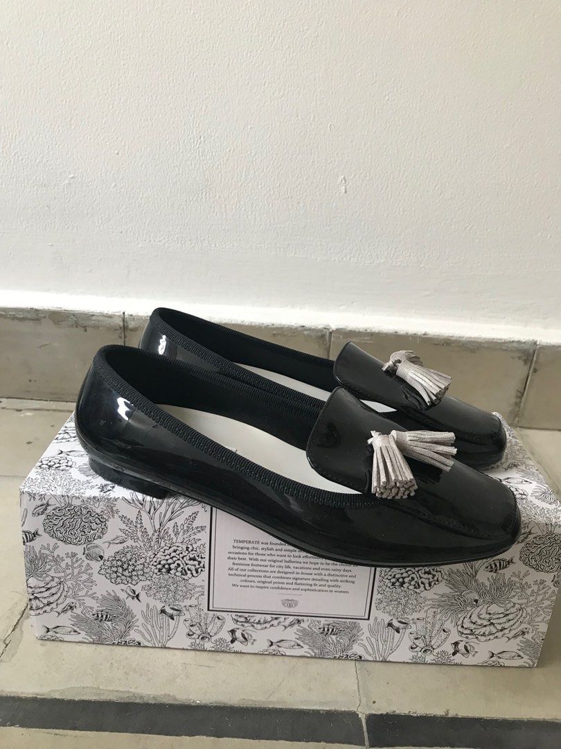 Temperate loafers tassel pvc waterproof, Fesyen Wanita, Sepatu di