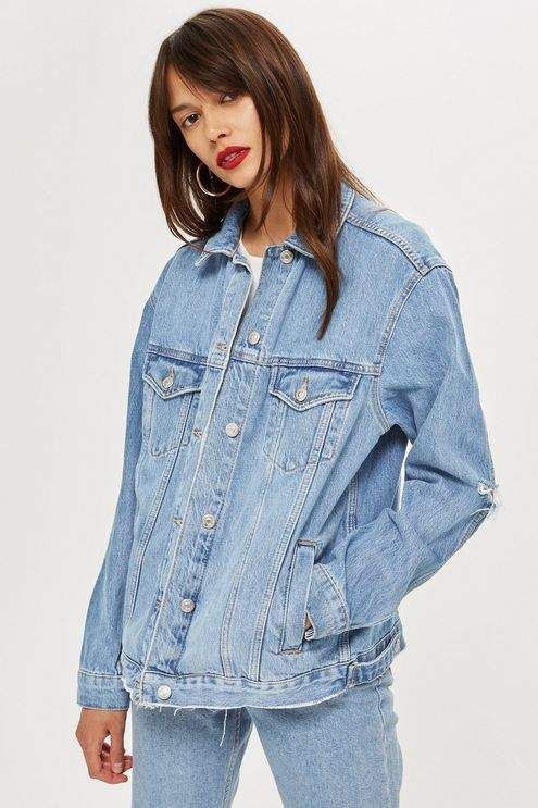Topshop elbow rip denim jacket top