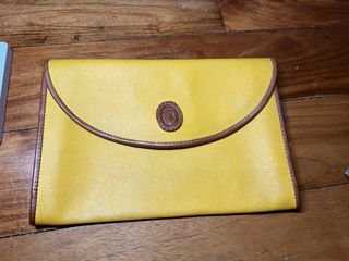 Trussardi Leather Yellow Clutch