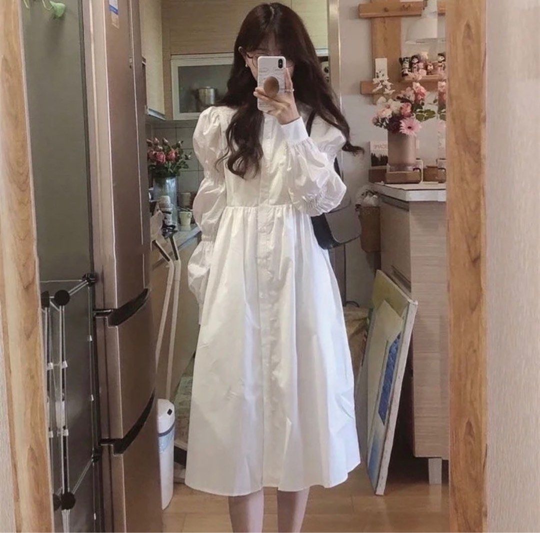 white babydoll lolita dress Women s Fashion Dresses Sets Dresses on Carousell