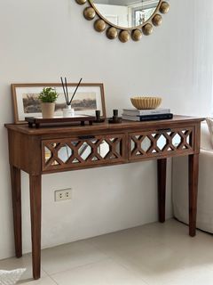 Wood & Mirror Drawer Console Table