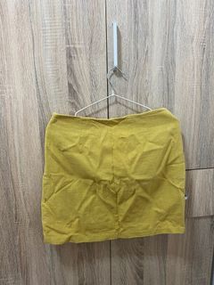 yellow linen skirt