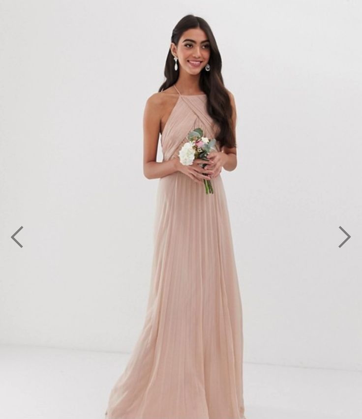 ASOS Soft Blush Evening / Bridemaid Pinny Maxi dress, Women's Fashion,  Dresses \u0026 Sets, Evening dresses \u0026 gowns on Carousell