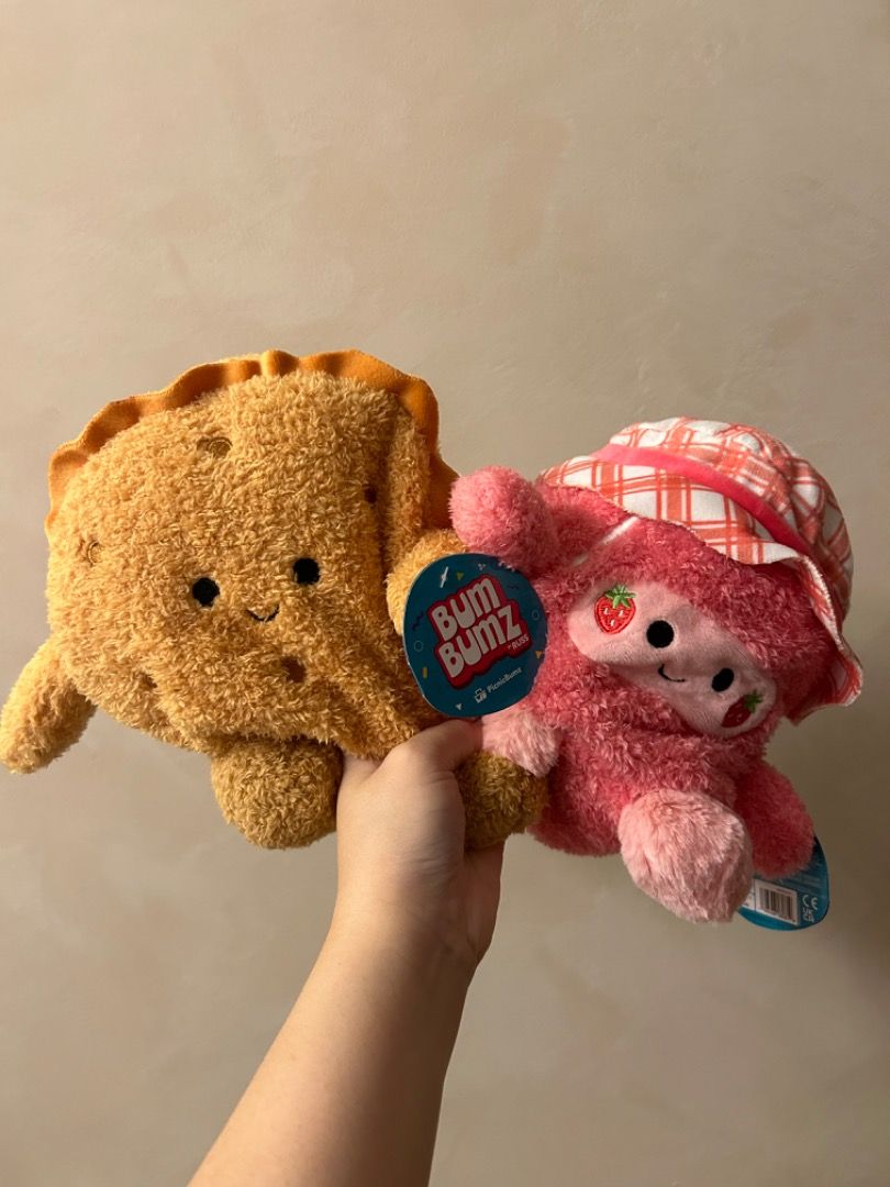 Authentic Bum Bumz soft toy plush plushie strawberry jam burger