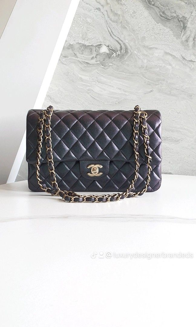 Chanel flap bag with metal plate hot sale