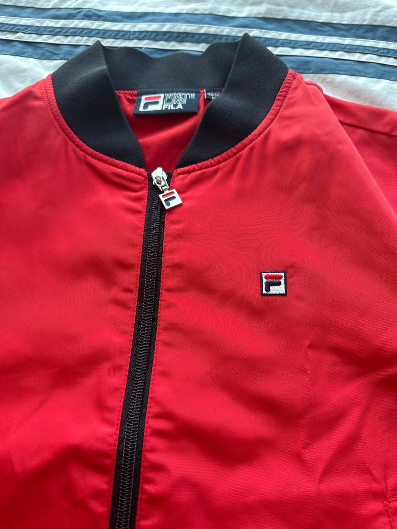 Authentic Fila white line Jacket for kids Women s Fashion Coats Jackets and Outerwear on Carousell
