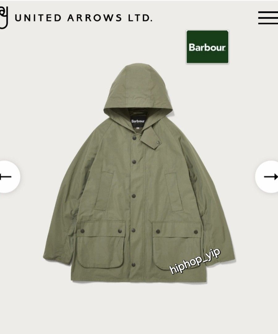 Barbour x UNITED ARROWS Oversize Hood, 男裝, 外套及戶外衣服- Carousell