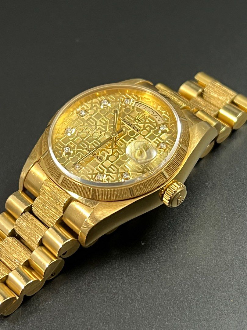 rolex day date president bark finish