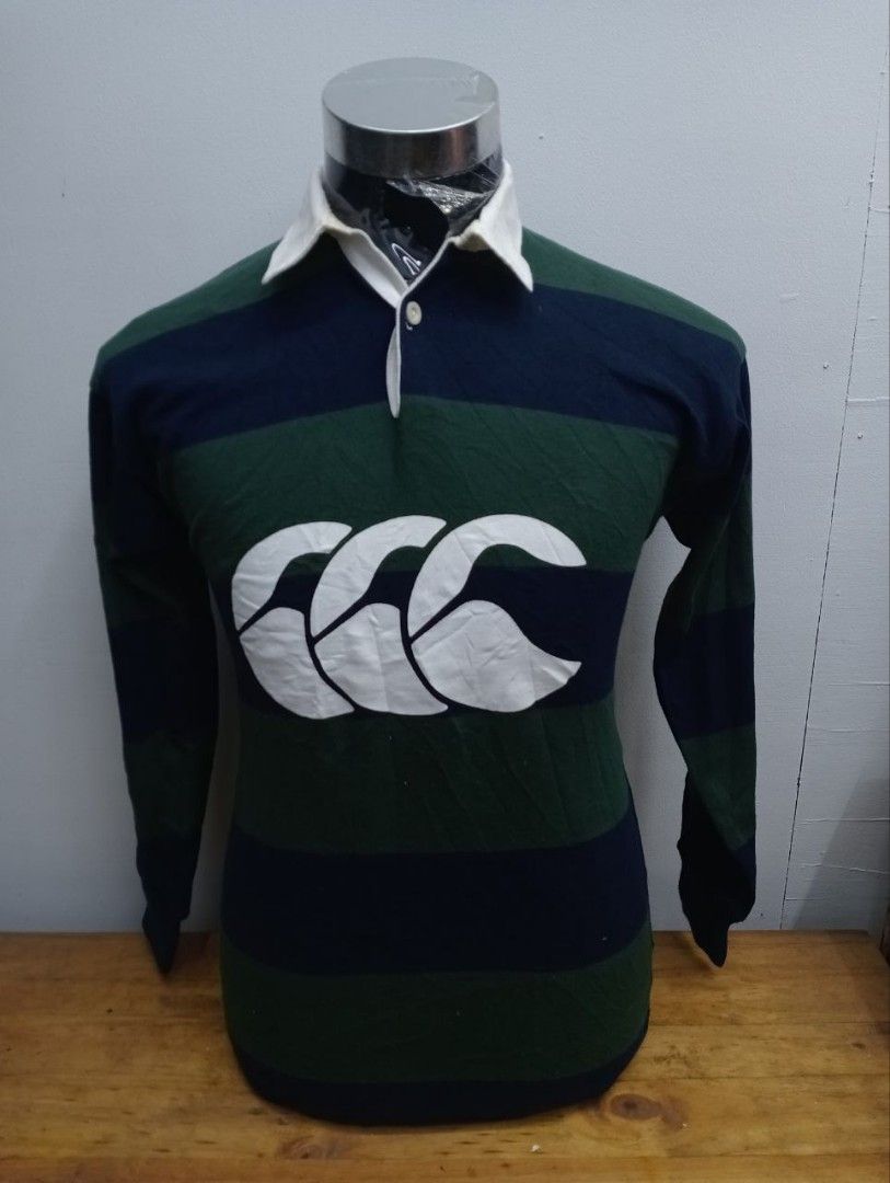 CANTERBURY RUGBY SHIRT POLO TEE LONG SLEEVE SIZE M PIT 19