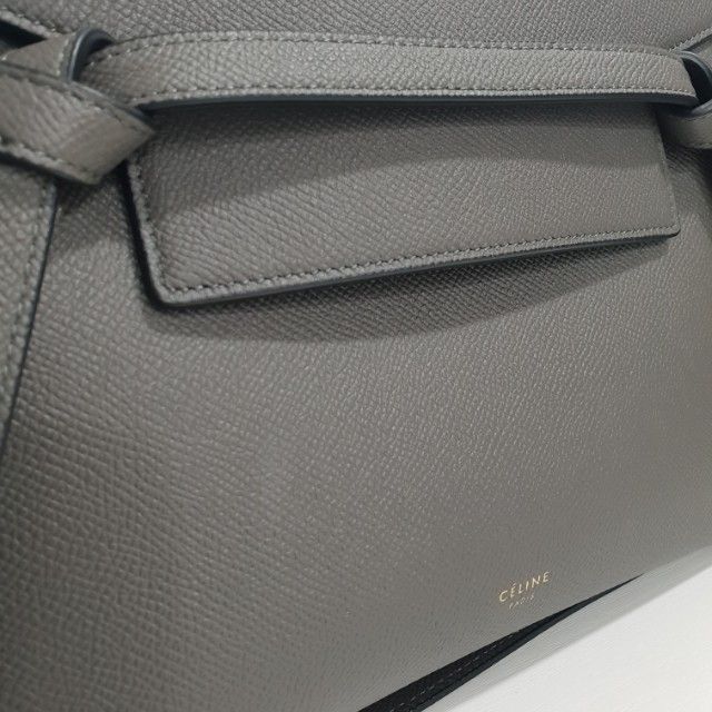 Celine Micro Belt Bag in Grey Grained Calfskin