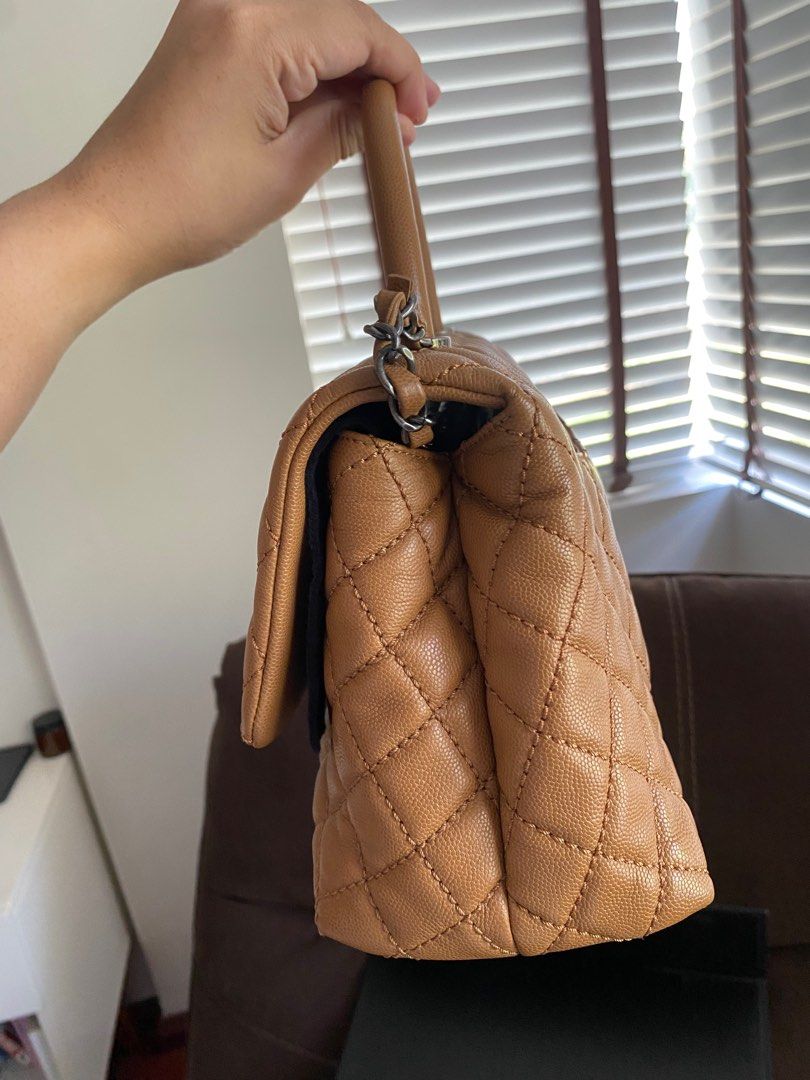 Chanel Cocohandle Medium in Caramel Ruthenium Hardware (Category: Luxury Bags & Wallets) located in Quezon City. Submitted by happydoc08 (Listing ID 1295004271, Image 2). Description: Chanel Cocohandle Medium in Ruthenium Hardware Inclusions: box, dustbag, card, booklet Price still negotiable for cash buyers.