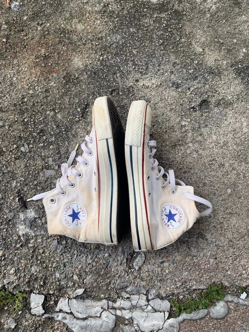 Converse high cut white sneakers