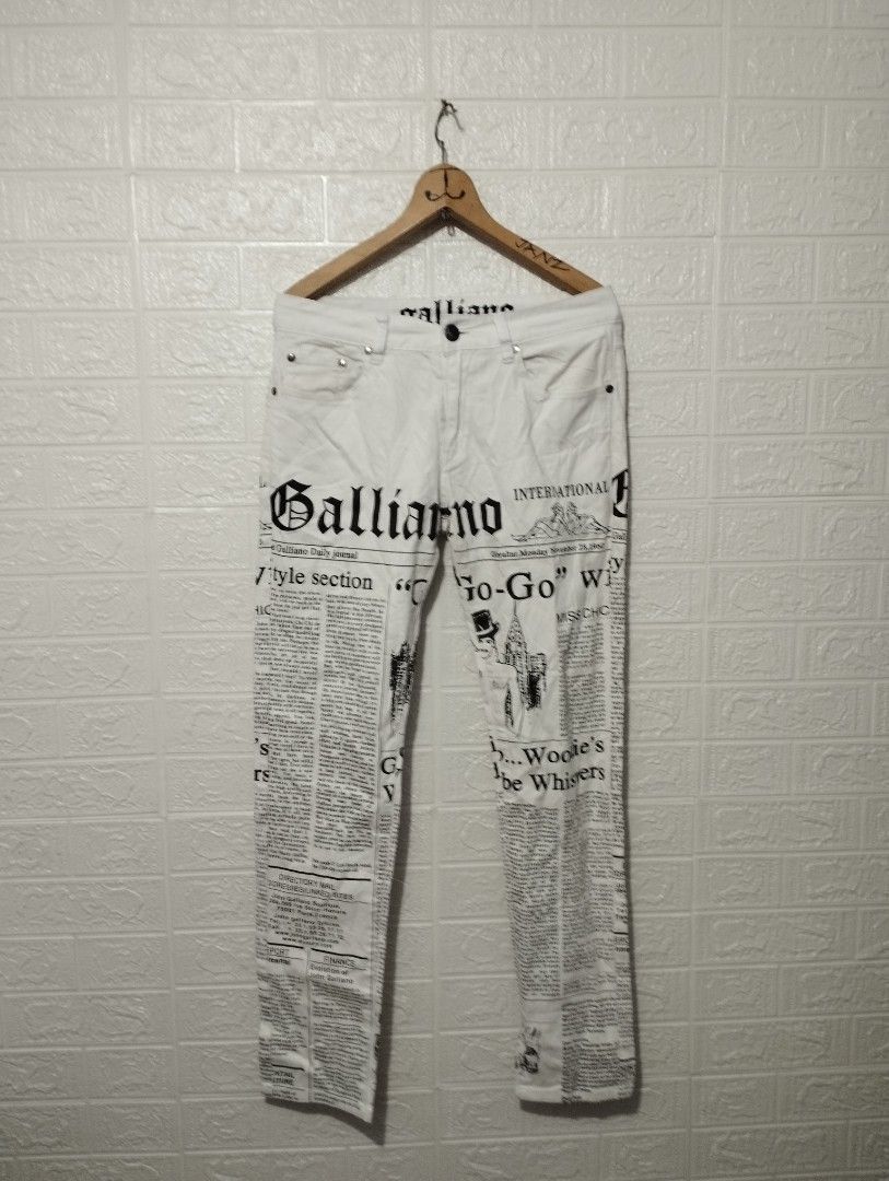 John Galliano あがい Newspaper WIDE EASY PANTS