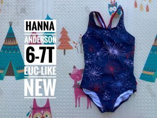 Hanna anderson kids 1pc one piece swimwear swimsuit 6-7t