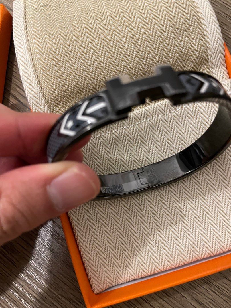 Hermes Clic HH Bandana So Black Bracelet, 名牌, 飾物及配件