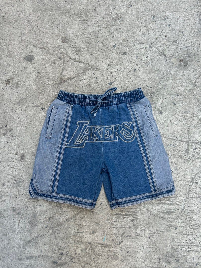 Denim lakers shorts discount