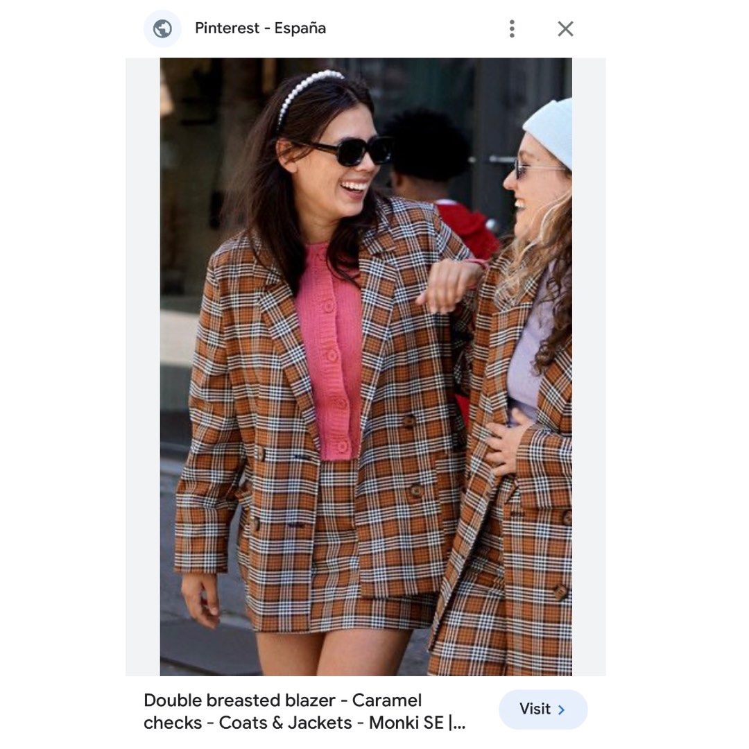 MONKI check oversized blazer Women s Fashion Coats Jackets and Outerwear on Carousell