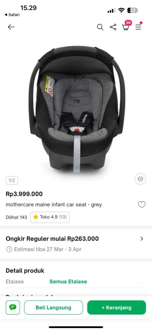 mothercare maine car seat rarely used Bayi Anak Kereta Kursi Goyang Gendongan Bayi di Carousell