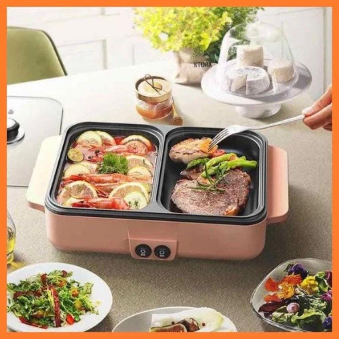 Multifunctional Non stick Pan Mini BBQ Grill Pan Multifunctional Portable Grill Electric Hot Pot Griller TV Home Appliances Kitchen Appliances BBQ Grills Hotpots on Carousell