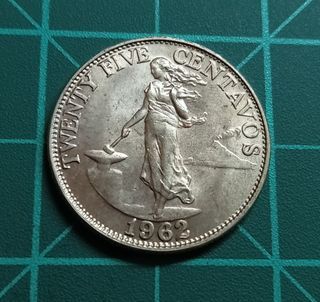 Philippines 1962 25 Centavos coin English series