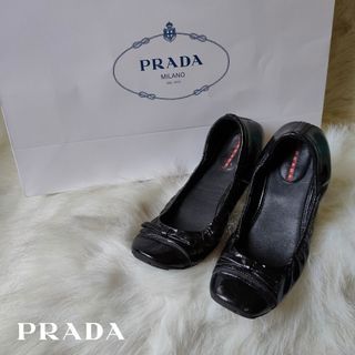 PRADA MILANO | Classic Ballerina Flats Black Patent Leather
