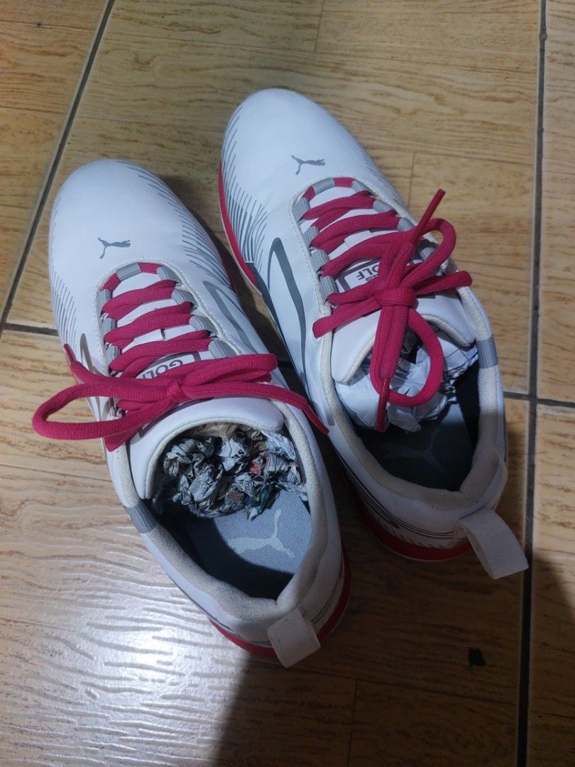 Puma Faas Lite Golf Women s Shoes Pink White SilverLow Lace Up Shoes 7 US L