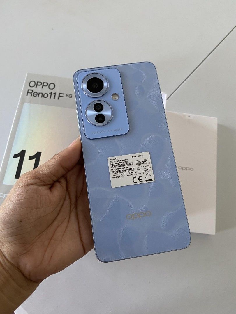Reno 11f 5g (Category: OPPO) located in Manila. Submitted by skychoochoo (Listing ID 1294920748, Image 1). Description: reno 11f 5g no issue brandnew condition 1 day old 19k srp 14k na lang.