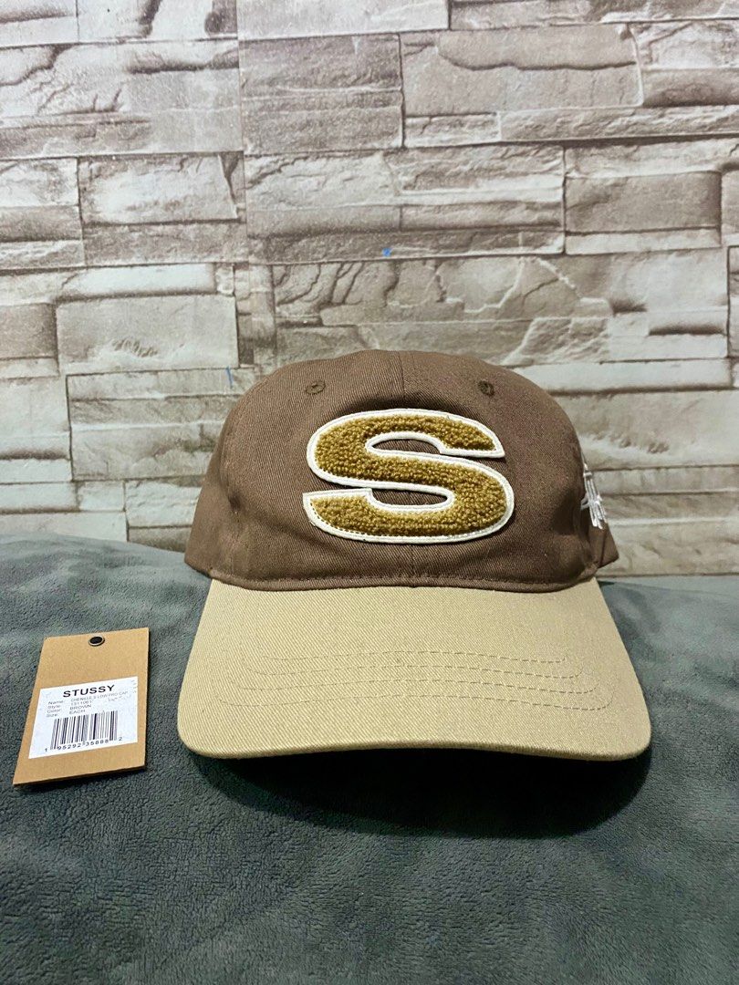Stussy Chenille S Low Pro Cap brownラスト1点 Stussy Low Pro Chenille S Strapback Hat Brown Men's - SS25 - US