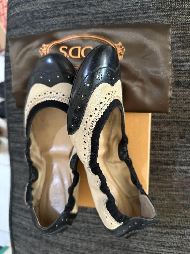 Tods Balerina Shoes size 38 Insole 24 cm ada Box Fesyen Wanita Sepatu di Carousell