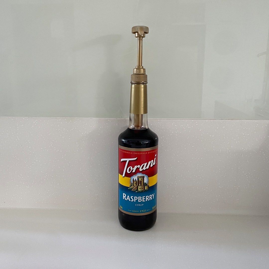 TORANI Coffee Syrup (750mL) Raspberry (Category: Other Food & Drinks) located in Muntinlupa City. Submitted by mrsalifestyle (Listing ID 1294926335, Image 1). Description: Torani Coffee Syrup (750mL) - Raspberry *Used both few pumps only *pump included Torani Syrups and Sauces came into the Philippines to re-create the cafe experience of the North Beach in San Francisco. These Rolls Royce of coffee flavourings sold millions of exciting lattes in 