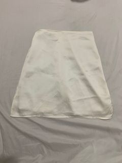 zoo label white satin mini skirt