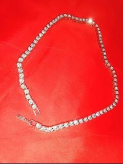 15ct Round cut VVs1 D Diamond Tennise necklace 14k white gold