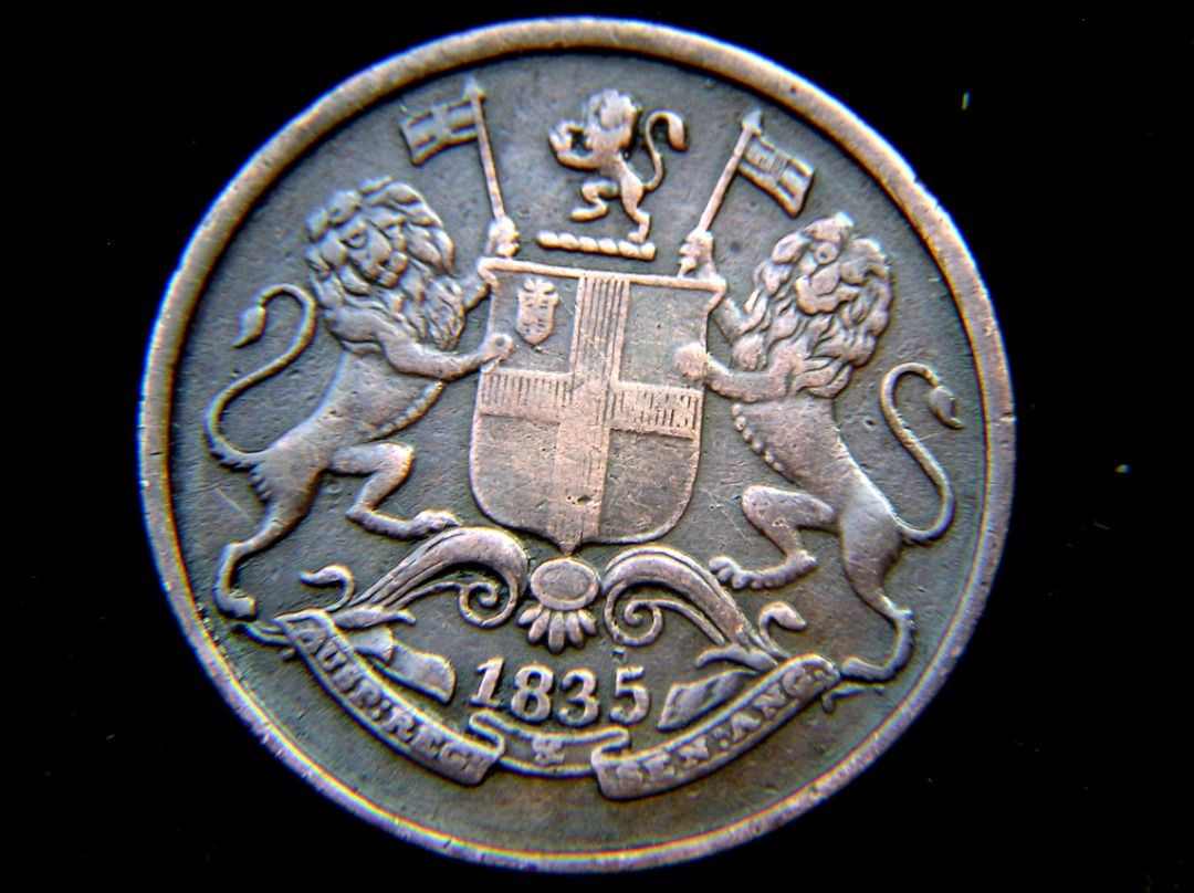 英東印度公司銅幣-1835年(大清道光十五年)英國東印度公司British East India Company雙獅徽1/4銅幣(好品),  興趣及遊戲, 收藏品及紀念品, 錢幣- Carousell