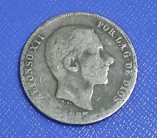 1883 20 Centimos Alfonso XII (Philippines Silver Coin)