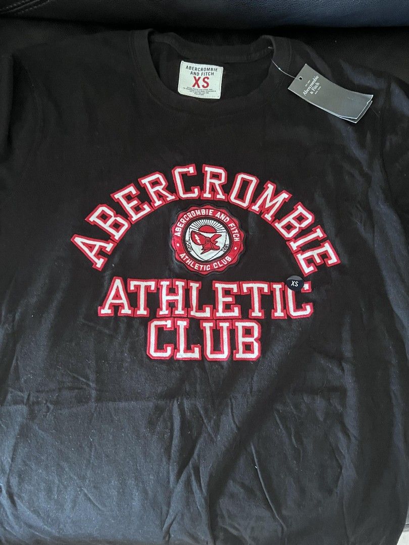 A F abercrombie fitch athletic club classic logo t shirt Black Red graphic tee Men s Fashion Tops Sets Tshirts Polo Shirts on Carousell