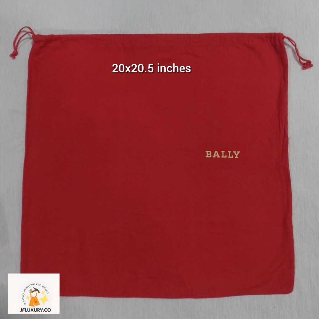 Authentic Bally dust bag 20x20.5 inches (Category: Luxury Bags & Wallets) located in Manila. Submitted by jfluxury.co (Listing ID 1295167097, Image 1). Description: excellent condition no flaws bought in Japan 🇯🇵 💯% Authentic. 😊 Money back guarantee. 😊 Clean and ready to use na po.